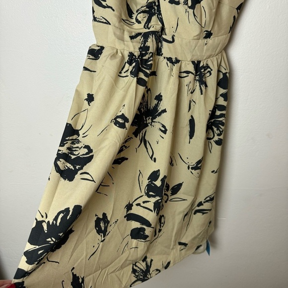 Cupshe Khaki Floral Sweetheart Twist Mini Dress Short Summer Sun Sz M - Picture 13 of 14